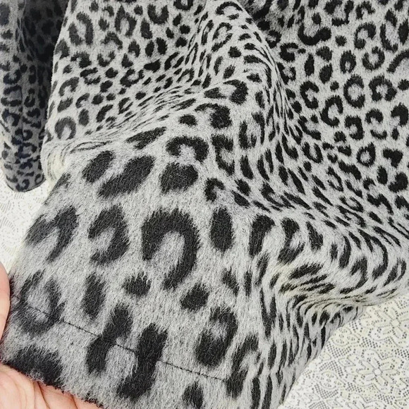 Zara wool blend Leopard gray black button up long sleeve jacket Youths 13-14 y - Picture 4 of 8